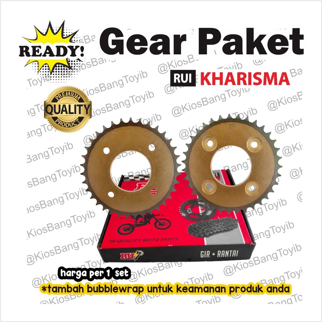 Gear Paket Set Depan Belakang + Rantai Karisma Supra X125 35T / 14T - 104L (RUI/MAHKOTA)