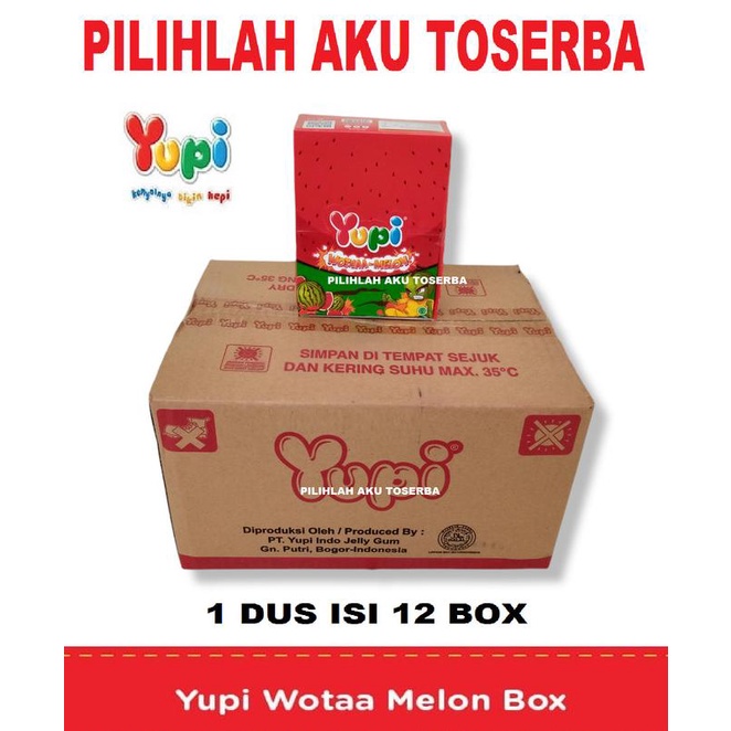 

TERLARIS YUPI WOTAAA MELON BOX - (HARGA 1 DUS ISI 12 BOX) /PERMEN LUNAK/PERMEN VIRAL/PERMEN MILO/PERMEN YUPI/PERMEN JADUL/PERMEN KARET
