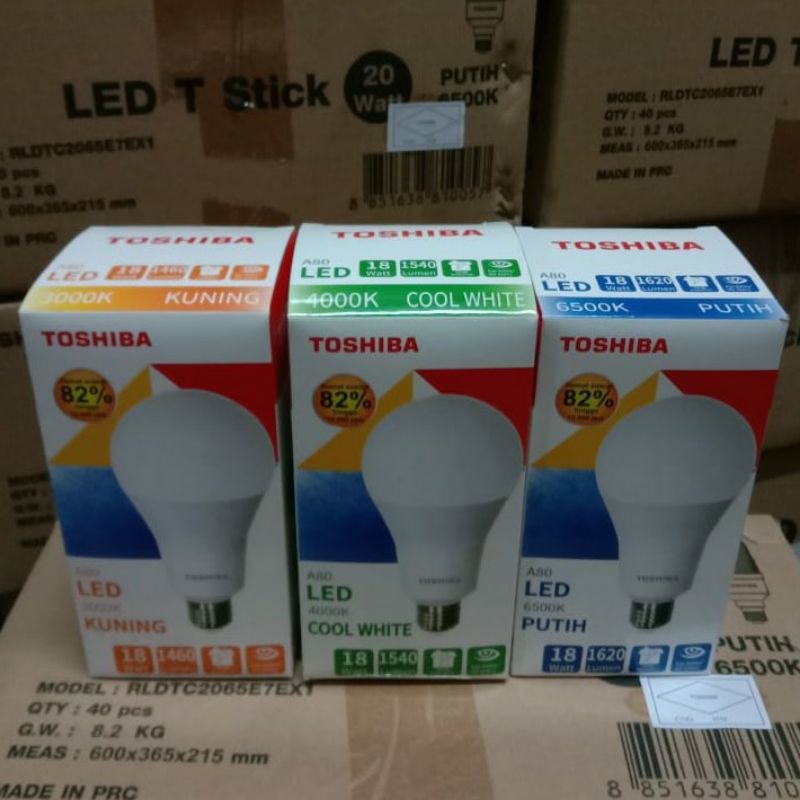 Toshiba lampu bulb 18w 4000k natural white coolwihte