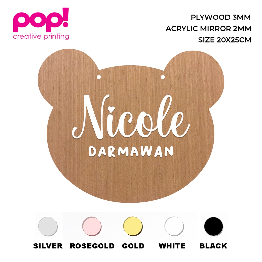 Gantungan Kamar Anak Nama Custom Dekorasi Kamar Bayi Baby Kayu Akrilik Kado Lahiran Hampers Hiasan P