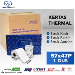 

KERTAS THERMAL PAPER ROL MURAH STRUK KASIR PPOB BLUEPRINT LITE 57x47P 57x47- 1 DUS ISI 100 ROLL