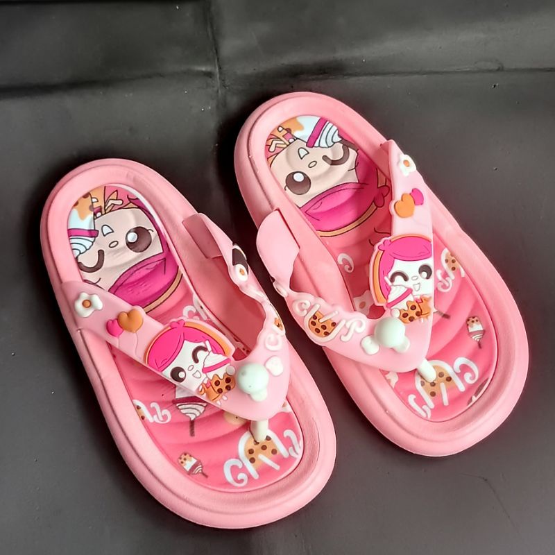 Sandal Alina anak perempuan terbaru Sandal boba karet premium Sendal japit anak wanita trendy nyaman kuat