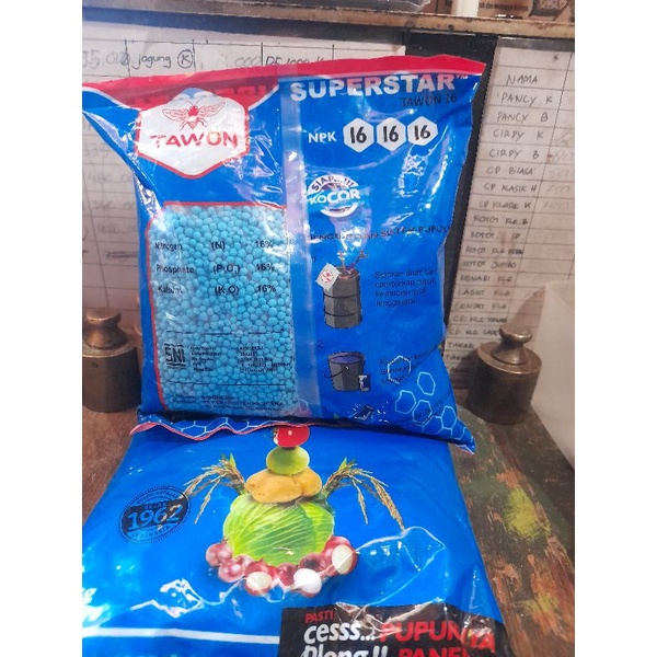 PUPUK NPK TAWON BIRU 16 - 16 - 16 1 kg