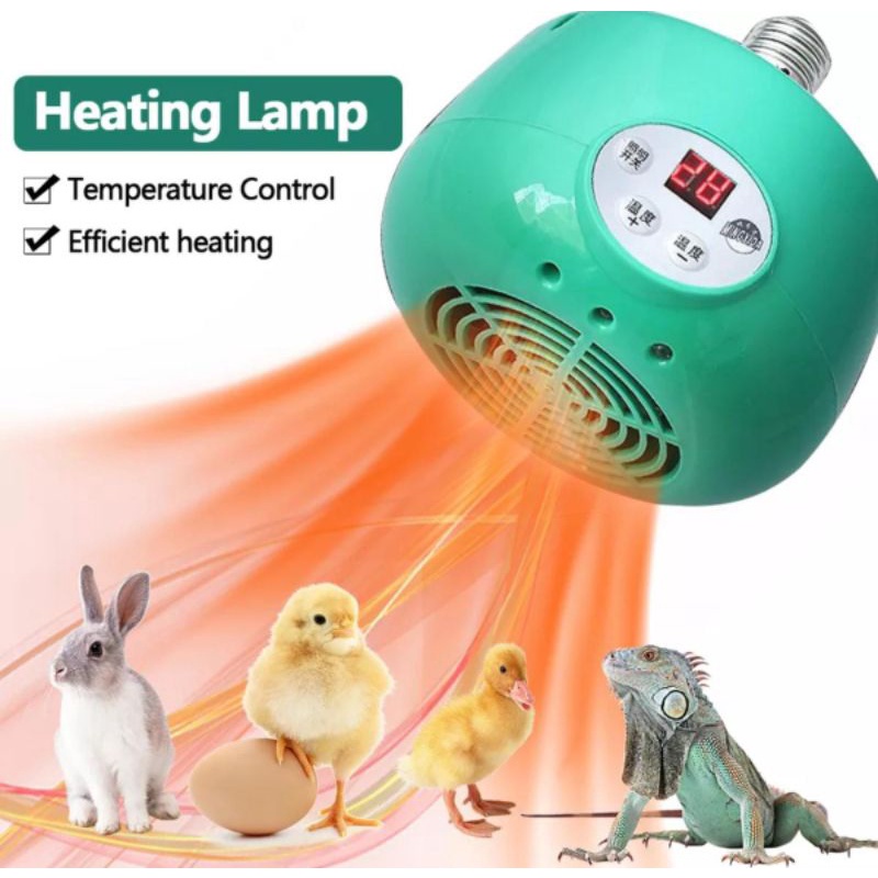 Lampu pemanas otomatis blower penghangat kandang ayam lampu pemanas reptile thermostat mesin penetas