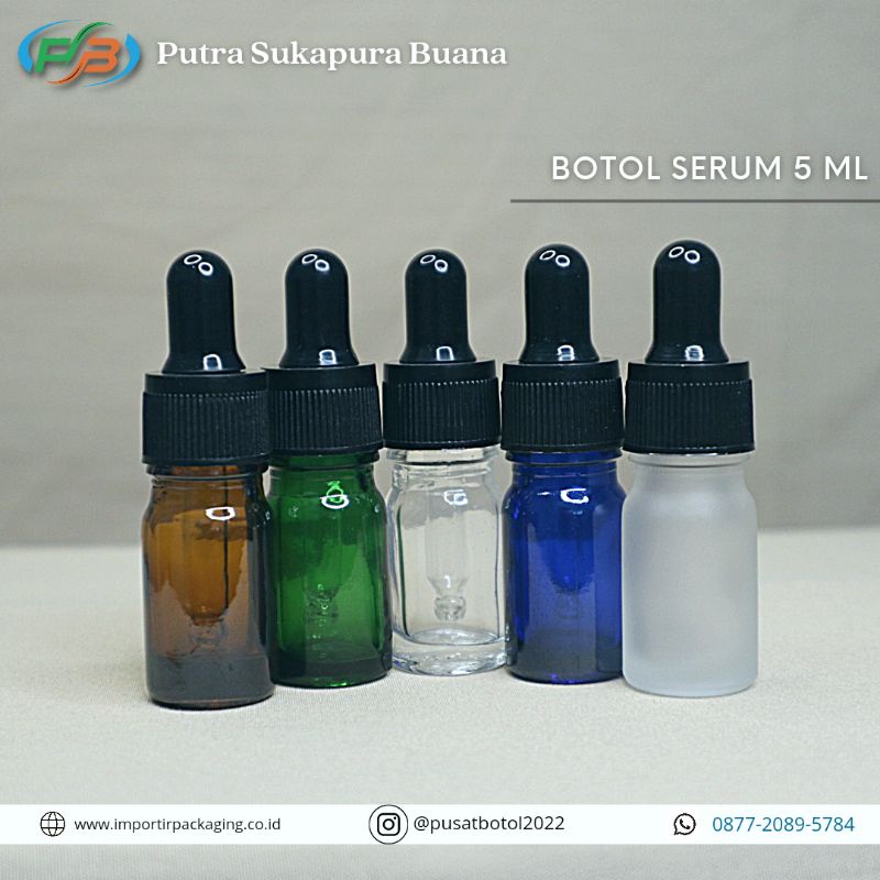 Jual Botol kaca 5 ml tebal ring non segel/Botol pipet 5 ml /Botol serum ...