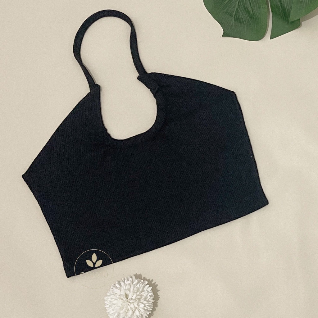 CAVALU Halter Tank Top Crop Knit Tanktop Korea Baju Atasan Wanita 183