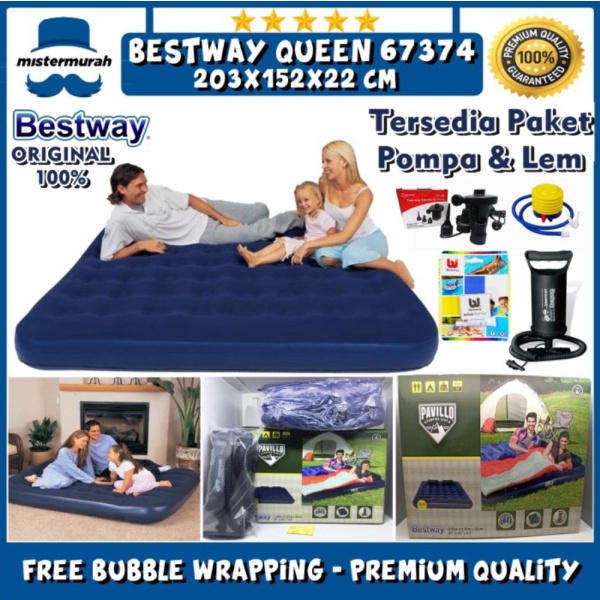 Karet Free Promo Matras Limited - Kasur Queen Angin Paket Pilih 67003 Size - Bestway Bantal Pompa