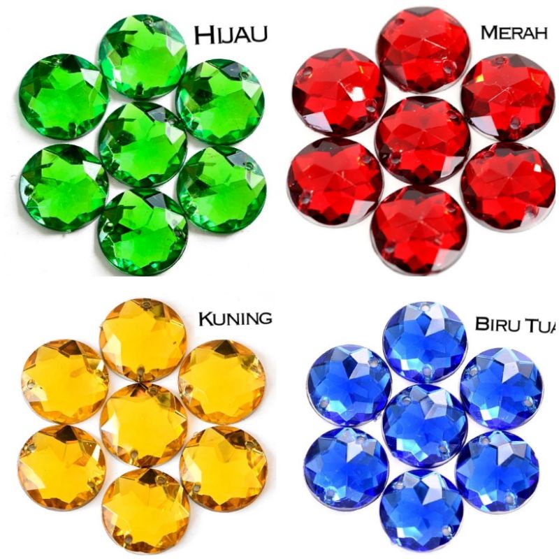 40pcs diamond jahit bulat - monte tempel - manik tempel bulat