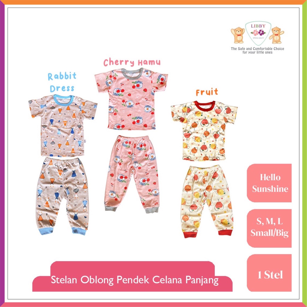 LIBBY PRINT MOTIF SETELAN PENDEK PANJANG | TEA TIME GIRL HAPPY FOREST CARNIVAL ISLAND | LIBBY BABY S M L ❤ Fashionbabies ❤