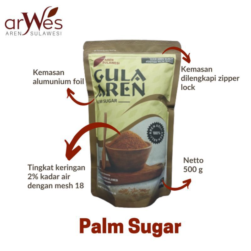 

Gula Aren Bubuk Palm Sugar Asli Gula Jawa Gula Sehat Oleh-oleh Makassar 500 Gram