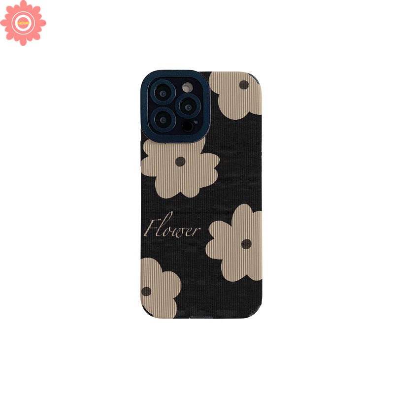 Soft Case Silikon Tekstur Kulit Bunga Retro Vintage Untuk iPhone 11 13 12 Pro Max 14 XR 7 8 Plus 7Plus X XS Max 13 14 Pro Max