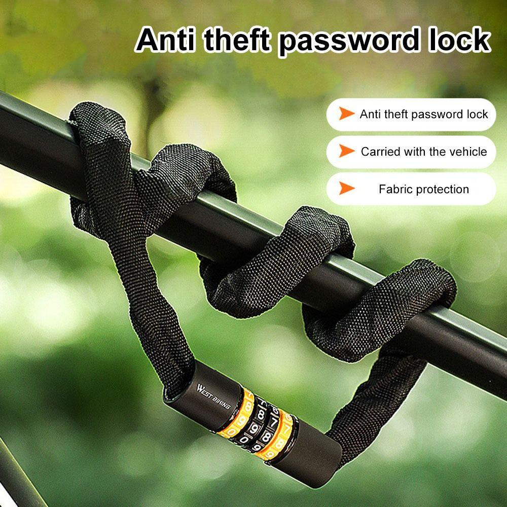 Lanfy Kunci Sepeda Portabel Tahan Lama Bersepeda Bagian 4digi Password Lock Aksesoris Sepeda Kunci Keamanan Anti Maling