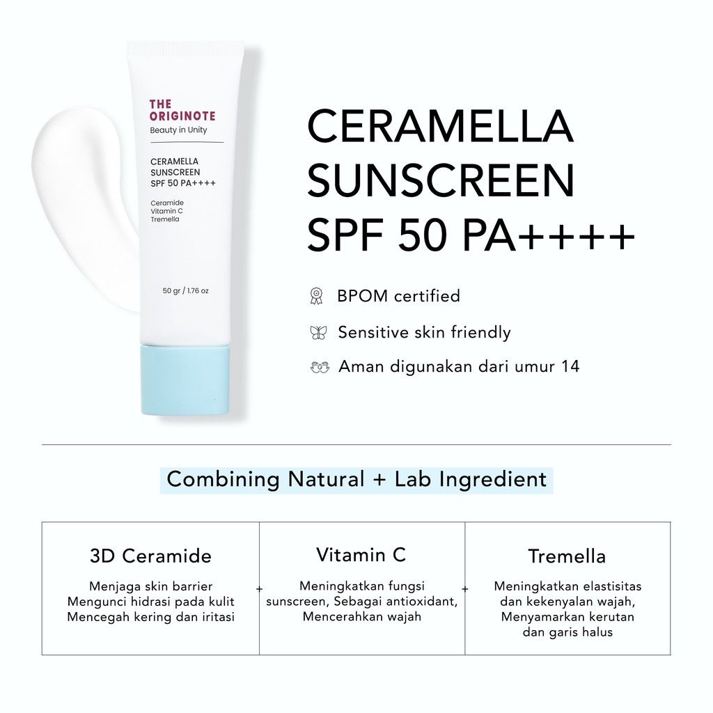 THE ORIGINOTE Ceramella Sunscreen SPF50 PA++++ 50gr
