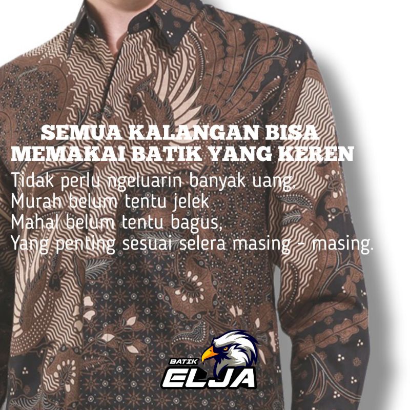 Batik Pria Lengan Panjang Modern Premium Murah Terbaru Slim fit