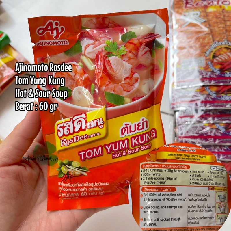 Ajinomoto Rosdee Tom Yum Kung Clear Soup sop tom yam Thailand Bangkok