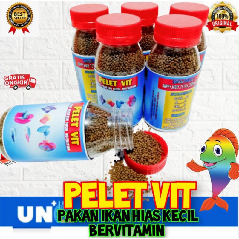 PELET VIT PELETVIT PELET PAKAN IKAN KECIL TERAPUNG GUPPY MOLY