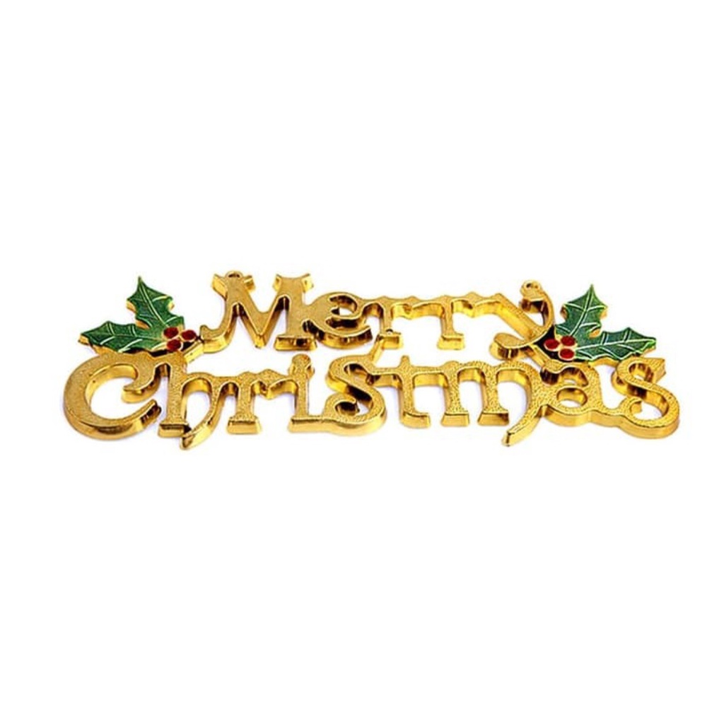 Tulisan Merry Christmas Dekorasi Pohon Natal JUMBO Aksesoris Accessories Xmas Hiasan Gantung Cemara