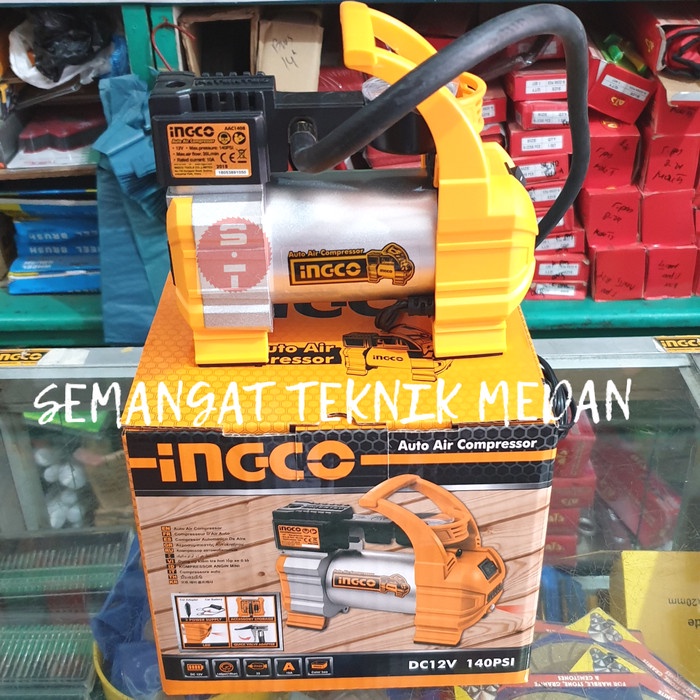MINI KOMPRESSOR POMPA BAN MOTOR MOBIL COMPRESSOR DARURAT INGCO 140 PSI