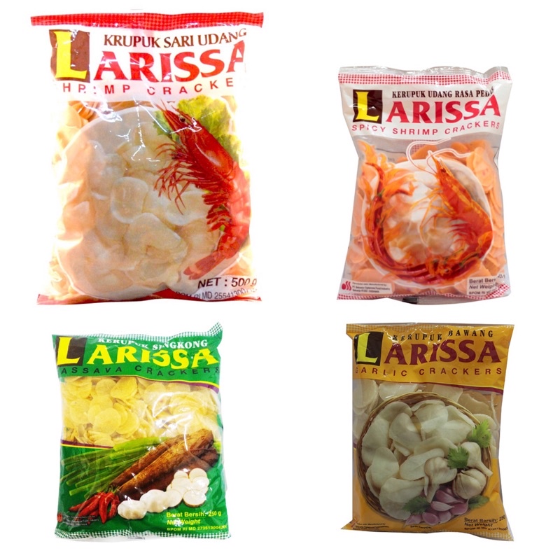 

Larissa / Kerupuk / Mentah / Bawang / Singkong / Udang / Pedas / rasa / 250Gr / 500Gr