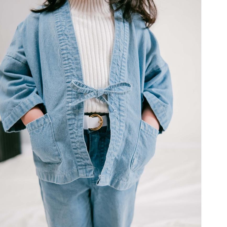 Carva Atasan anak laki laki perempuan Outer anak perempuan kimono okinawa original denim jeans 1-8 Tahun