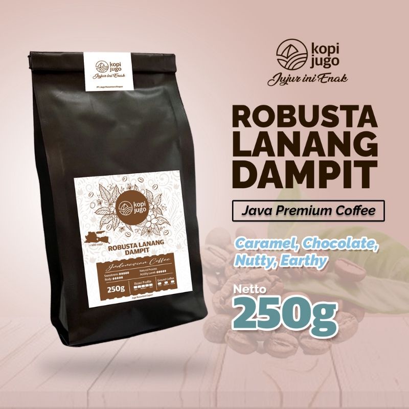 

KOPI JUGO Kopi Lanang Peaberry Robusta Dampit 250g / Biji Kopi Bubuk Murni Asli Kopi