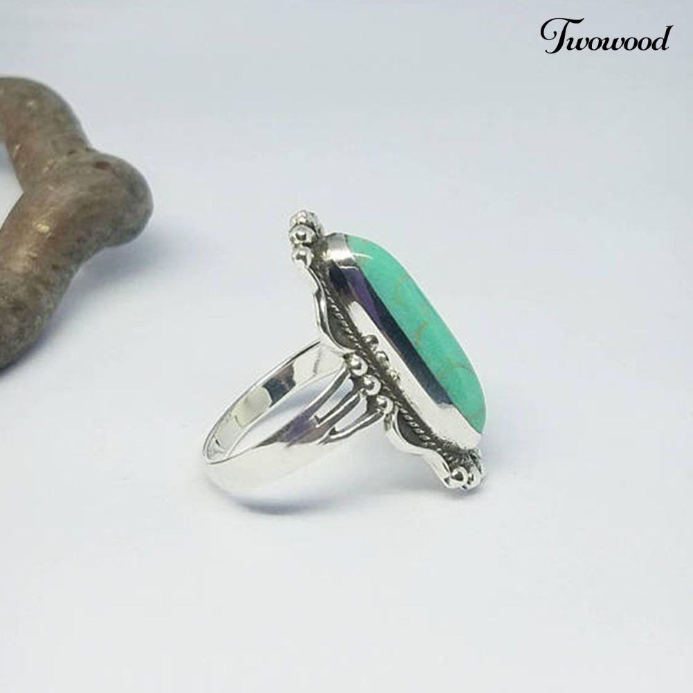 Cincin Turquoise Gaya Vintage Untuk Wanita