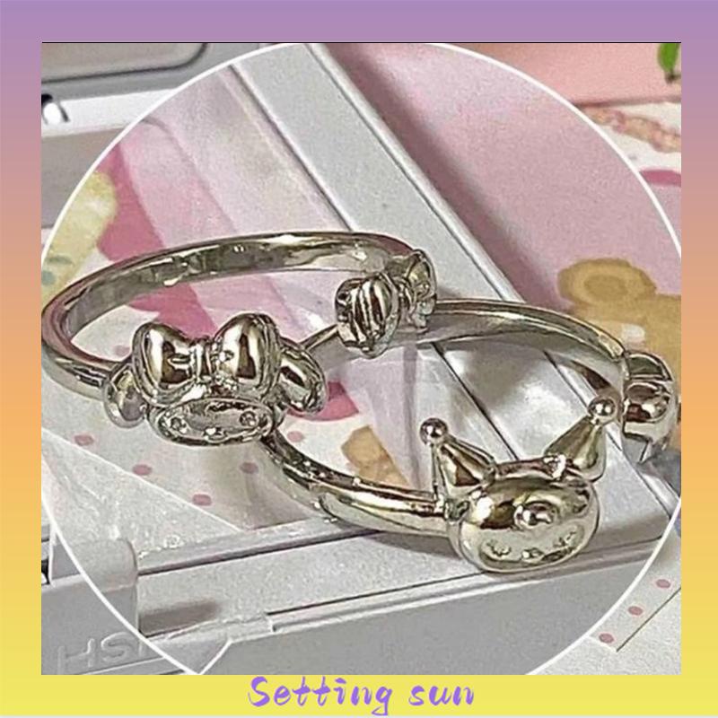 Cincin Kuromi Melody Adjustable Kartun Lucu Korea Cincin Untuk Wanita TN