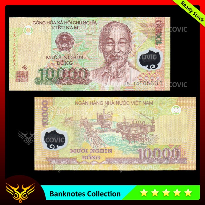 VIETNAM 10000 Dong 2014 Polymer , UNC , Uang Asing