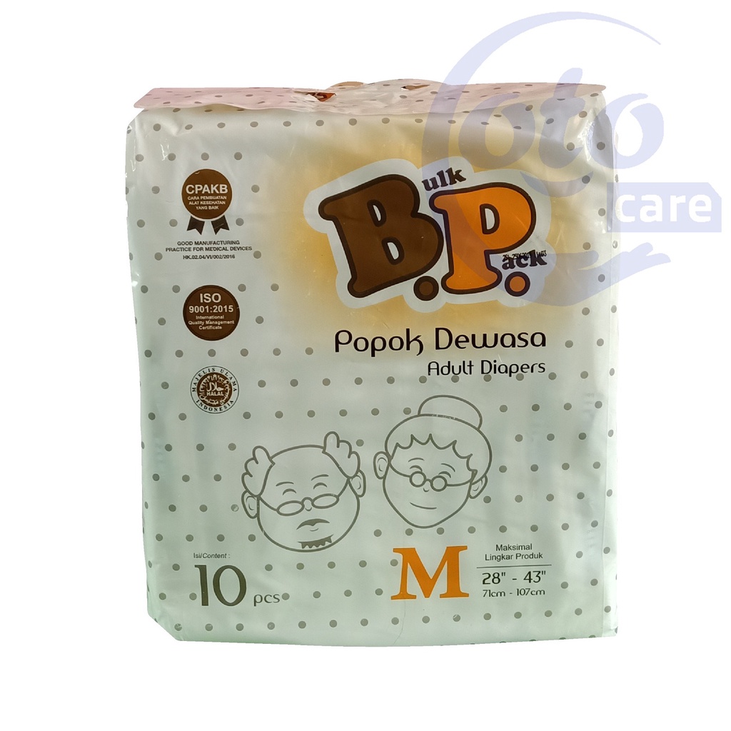 BP Popok Dewasa model Lem Perekat Adult Diapers size M isi 10 pcs