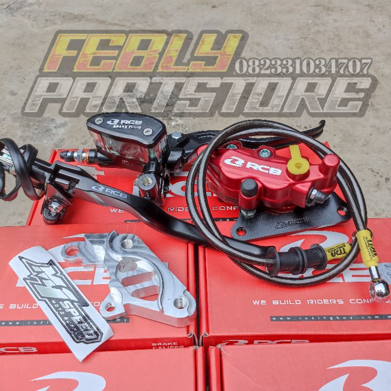 PAKET SET MASTER KALIPER RCB FIZ R JUPITER Z VEGA R MASTER REM DEPAN RCB OVAL 14MM HANDLE KOPLING RC