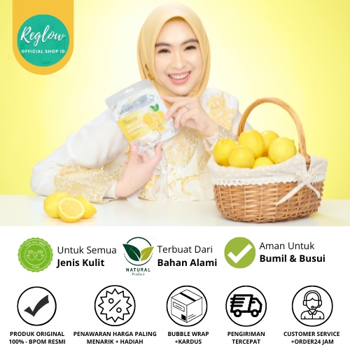 [BISA COD] Reglow Sheet Mask Skincare Original dr. Shindy Masker Wajah Glowing Whitening Face Mask Anti Aging Mengencangkan Mencerahkan Wajah Aman Untuk Bumil Busui