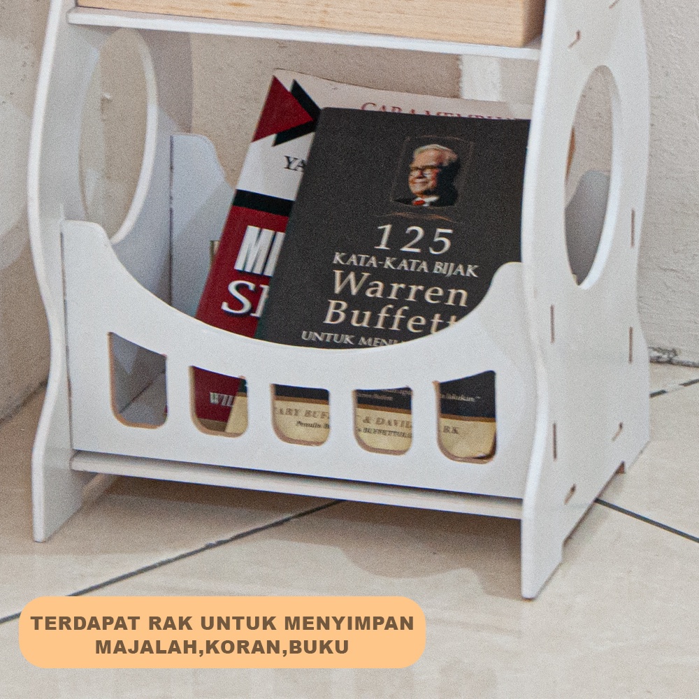 Rak Meja Sudut Oval Nakas Pojok Minimalis Samping Teras Kamar Tidur Coffee Table LC012B