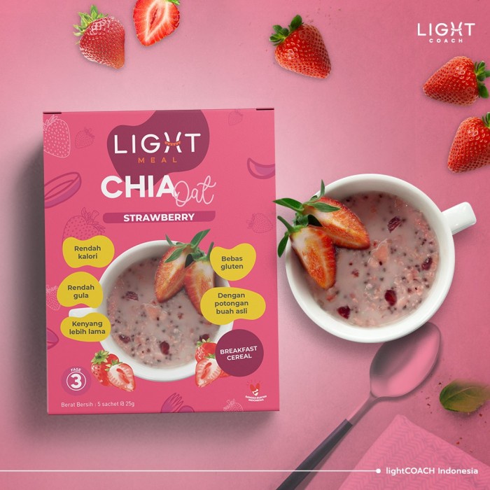 

Sereal Chia Oat Strawberry Sereal Diet Buah Oatmeal Chia Seed Stroberi