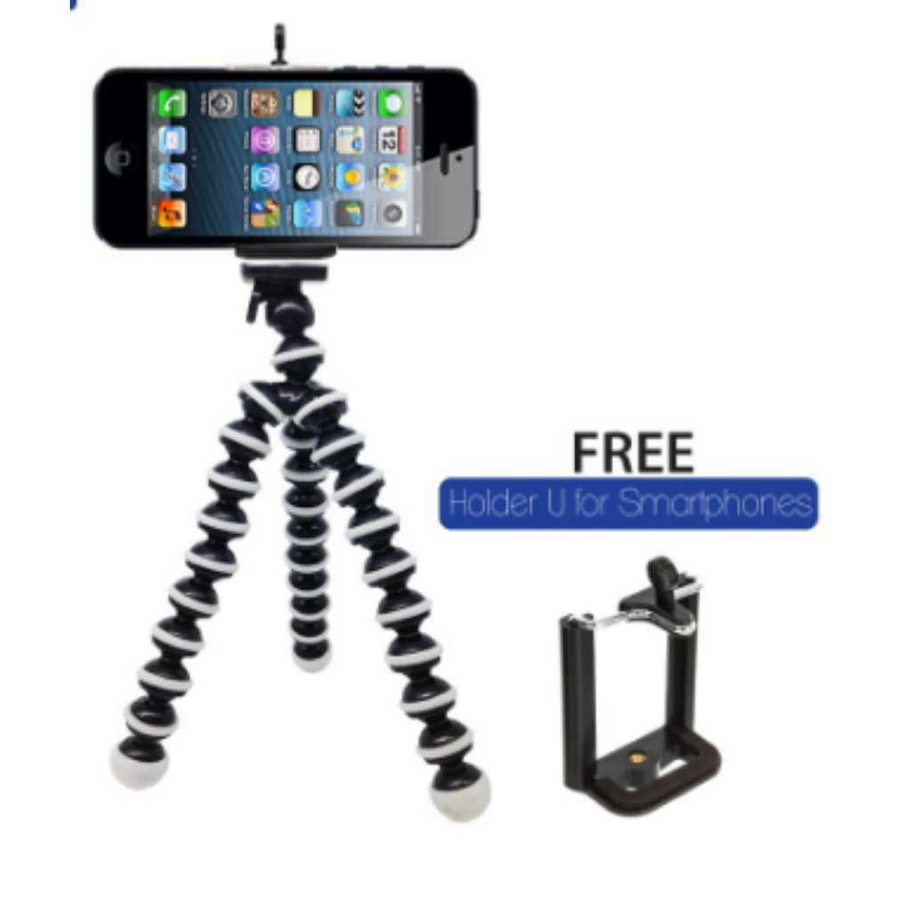 Tripod Gorilla + Holder U Size L Flexible Octopus Vlog Camera