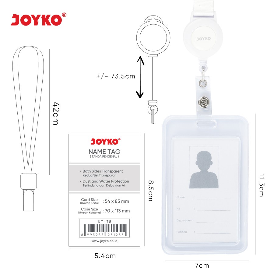Name Tag |Tanda Pengenal |ID Card Holder Joyko NT-78 NT-79 NT-80