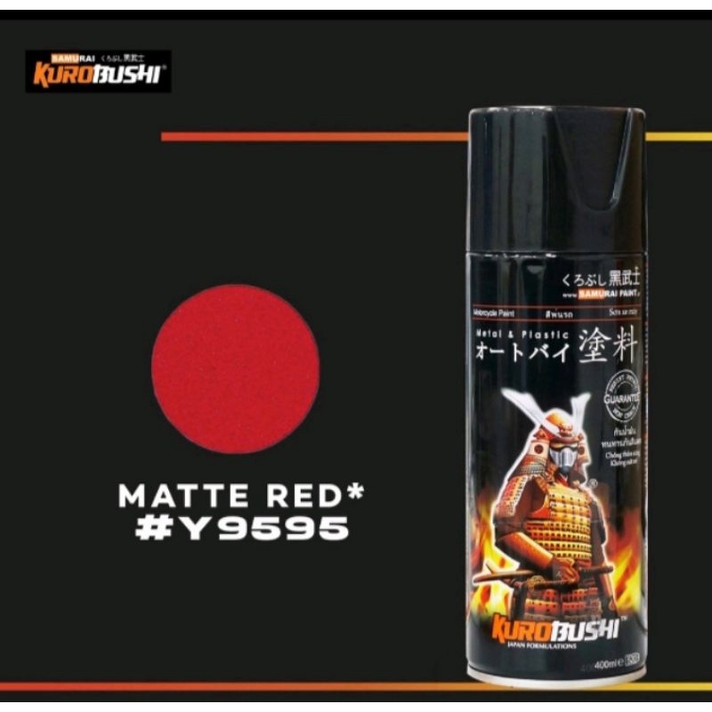 Cat semprot Pylox merk Samurai paint Y9595 Matte Red Merah Doff