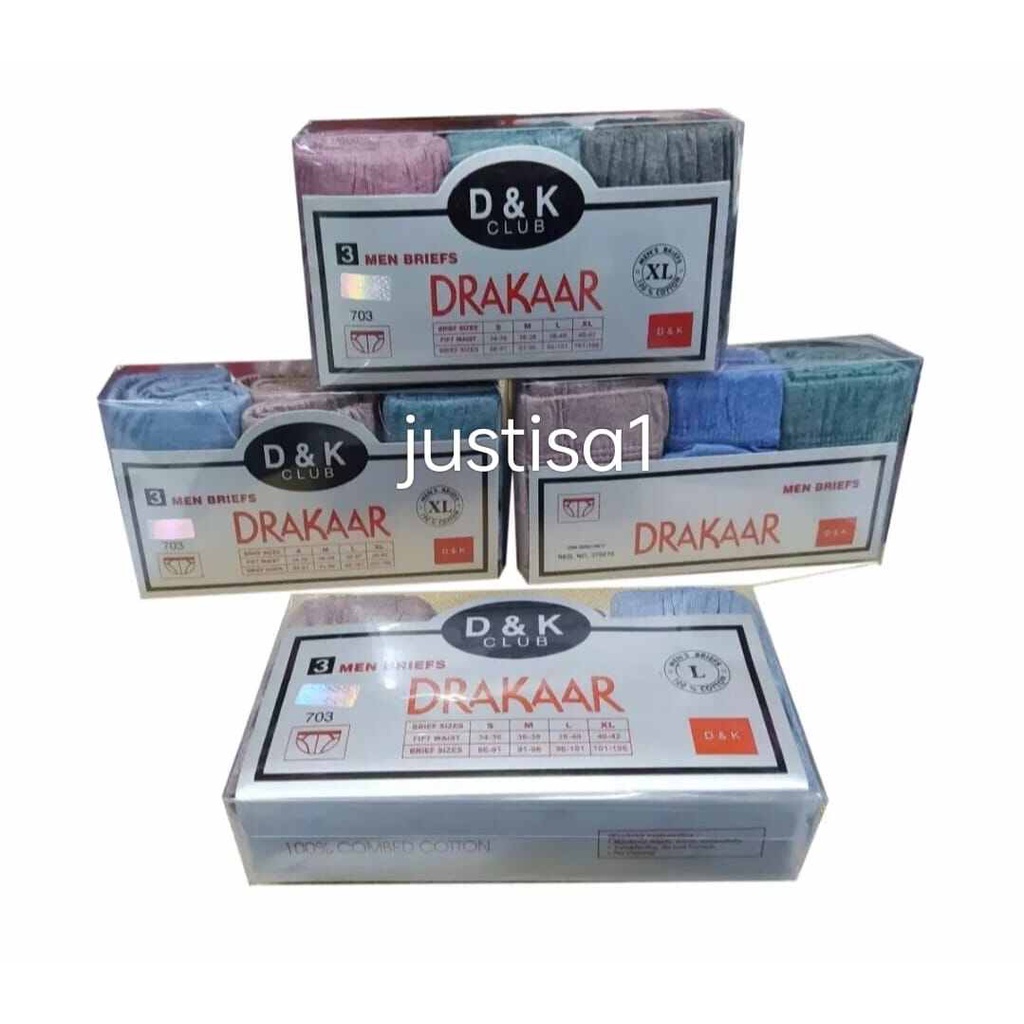 DR..Grosir 3 PCS CELANA DALAM PRIA DEWASA DRAKAAR MIKA 1 Box Isi 3Pcs KWALITAS OKE/TERMURAH