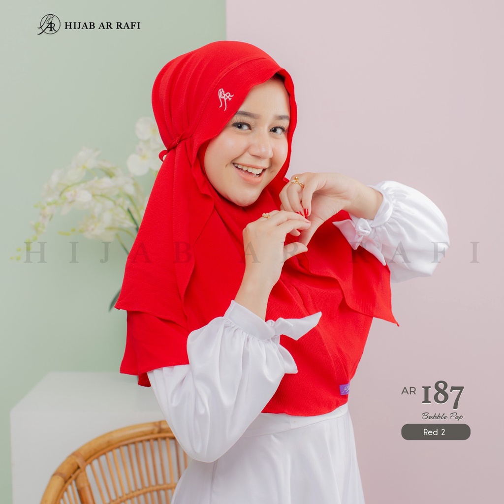 Arrafi Hijab Jilbab Kerudung Bergo Instan Terbaru Arafi AR 187 Krudung Instant Hijab Wanita Cantik/j