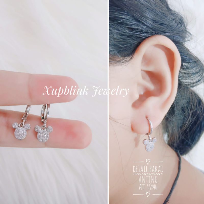 Anting Klip Gantung Titanium Wanita Model Fashion Xupblink Jewelry