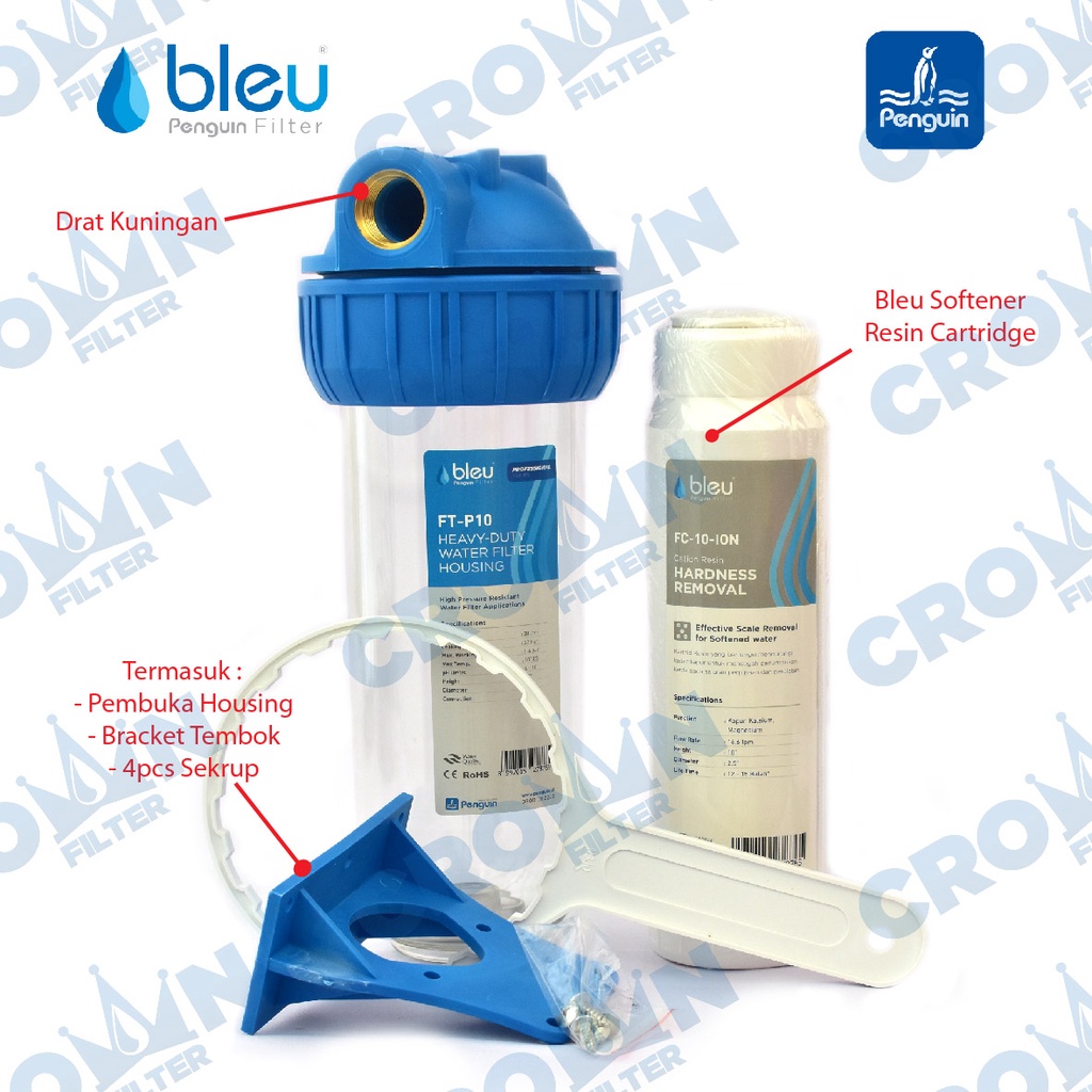 HR14 Bleu Professional Series - Filter Air 10" + Resin Softener Cartridge / Filter Air Bleu