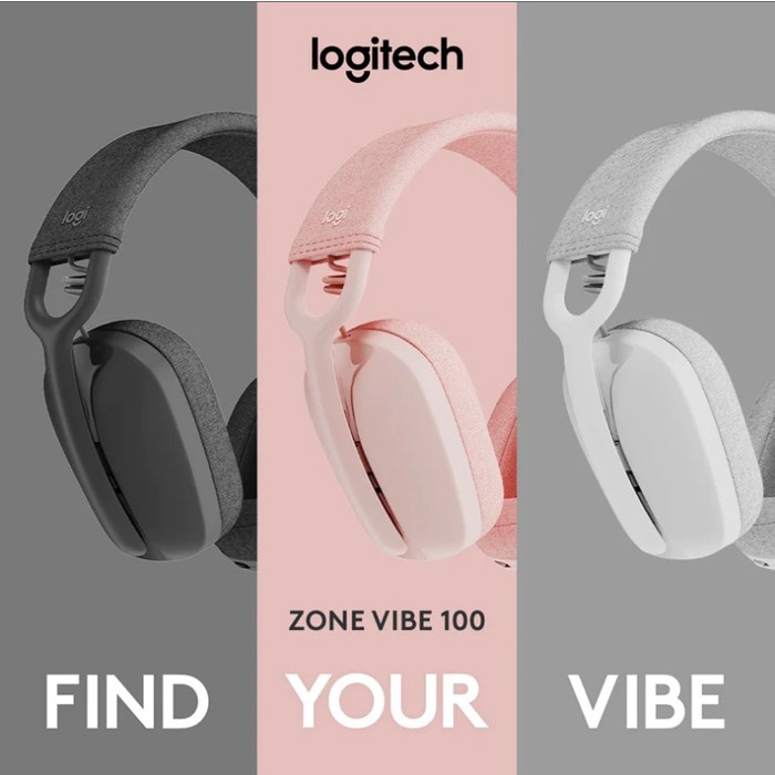 Logitech Zone Vibe 100 Lightweight Wireless Headphone More Comfort
