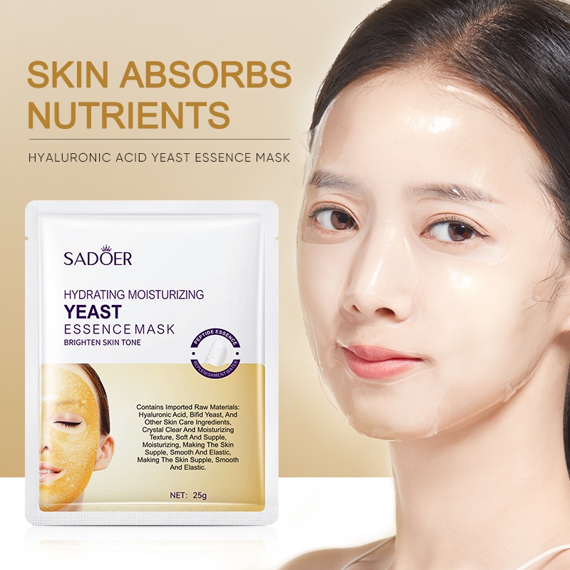 SADOER Asam Hyaluronic Ragi Esensi Masker Sheet Mask Face Masker Wajah Facial Pelembab Pori-pori Halus Perawatan Wajah Masker