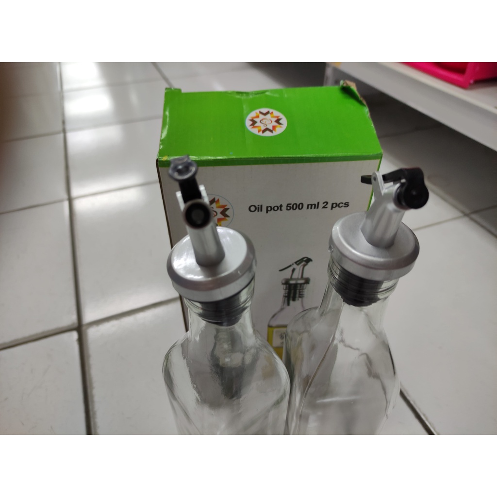 Oil Pot Bottle 500 Ml Tempat Botol Minyak Saos Kecap Bumbu Cair Kaca