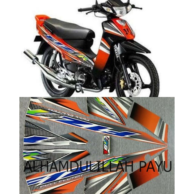 STRIPING F1ZR HITAM ORANGE TAHUN 2004 STIKER STRIPING LIS STANDAR ORI FIZ R OREN POLET