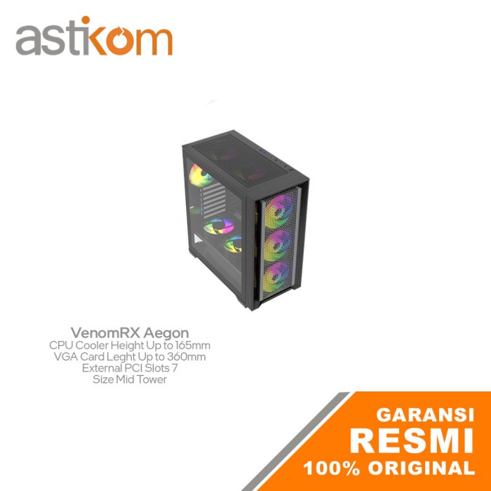 Casing PC VenomRX Aegon ATX + 4Fan ARGB