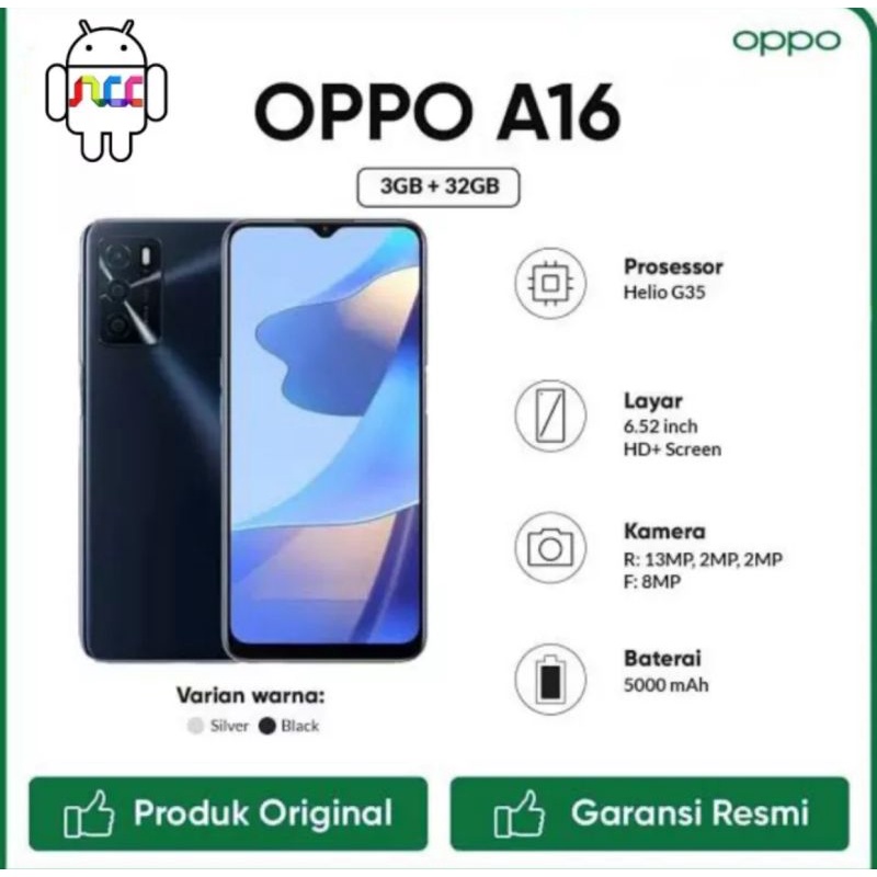 OPPO A16 RAM 3GB /32 GB