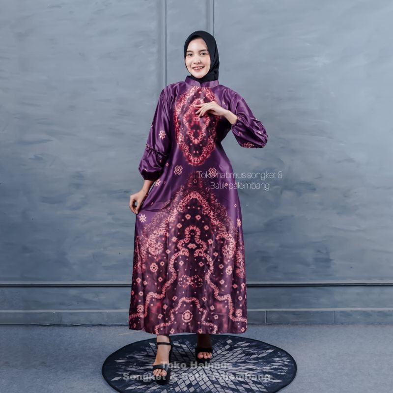 GAMIS JUMPUTAN PALEMBANG PRINT SUTRA SILK