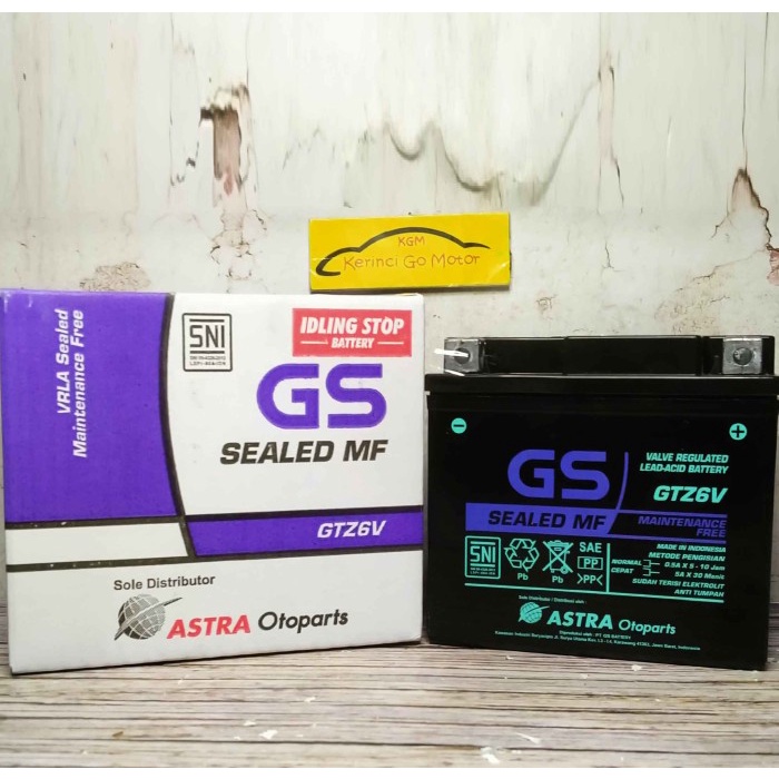 GS ASTRA AKI MOTOR GTZ6V GTZ-6V MF ACCU MOTOR SATRIA 150  MIO GT SSS