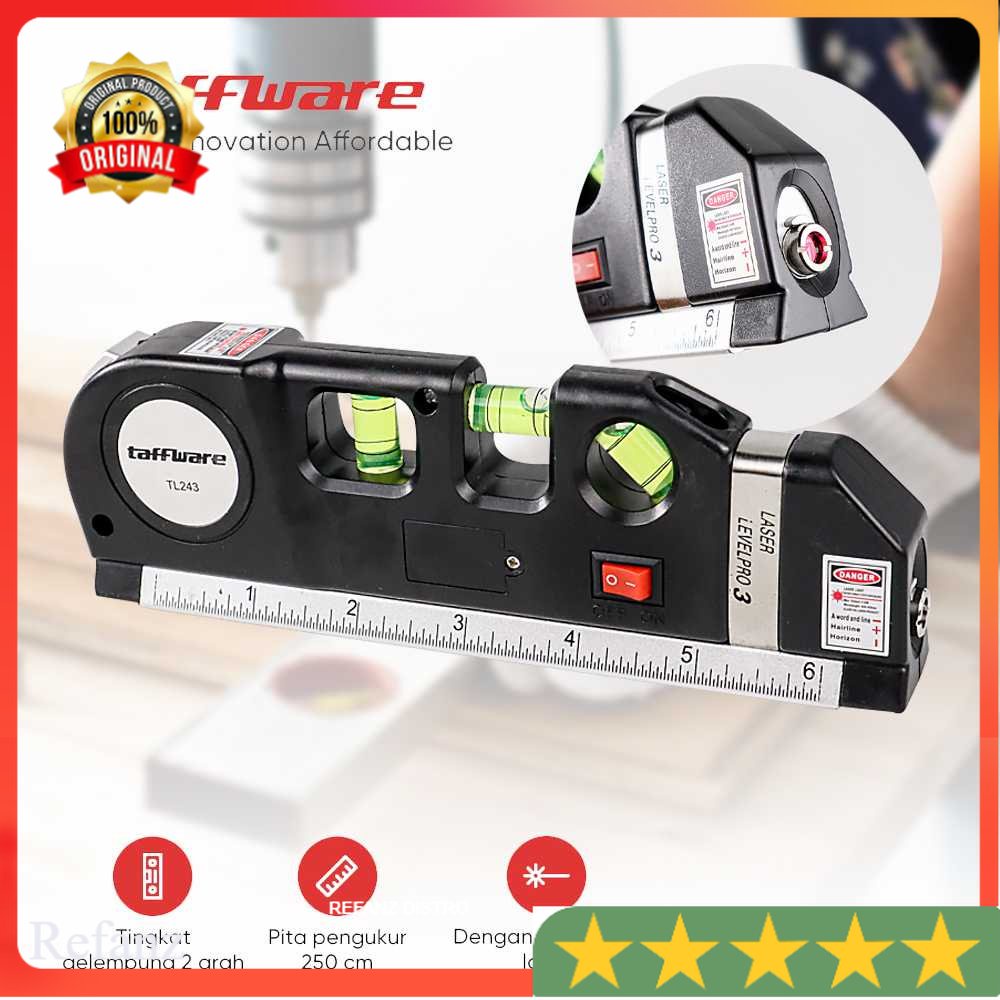 

LEVELPRO3 Penggaris Laser 250CM + Waterpass Taffware - TL243