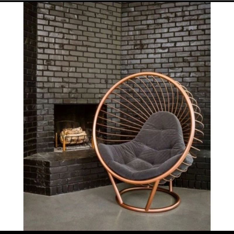 Kursi unik teras tamu sofa santai bench custom gold besi minimalis
